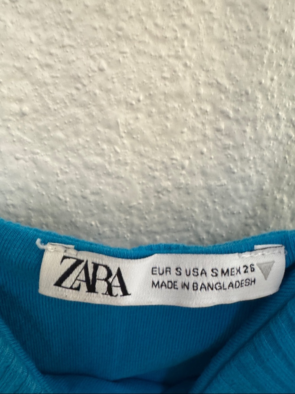 Zara Turquoise Ribbed Top - Picture 2 of 3
